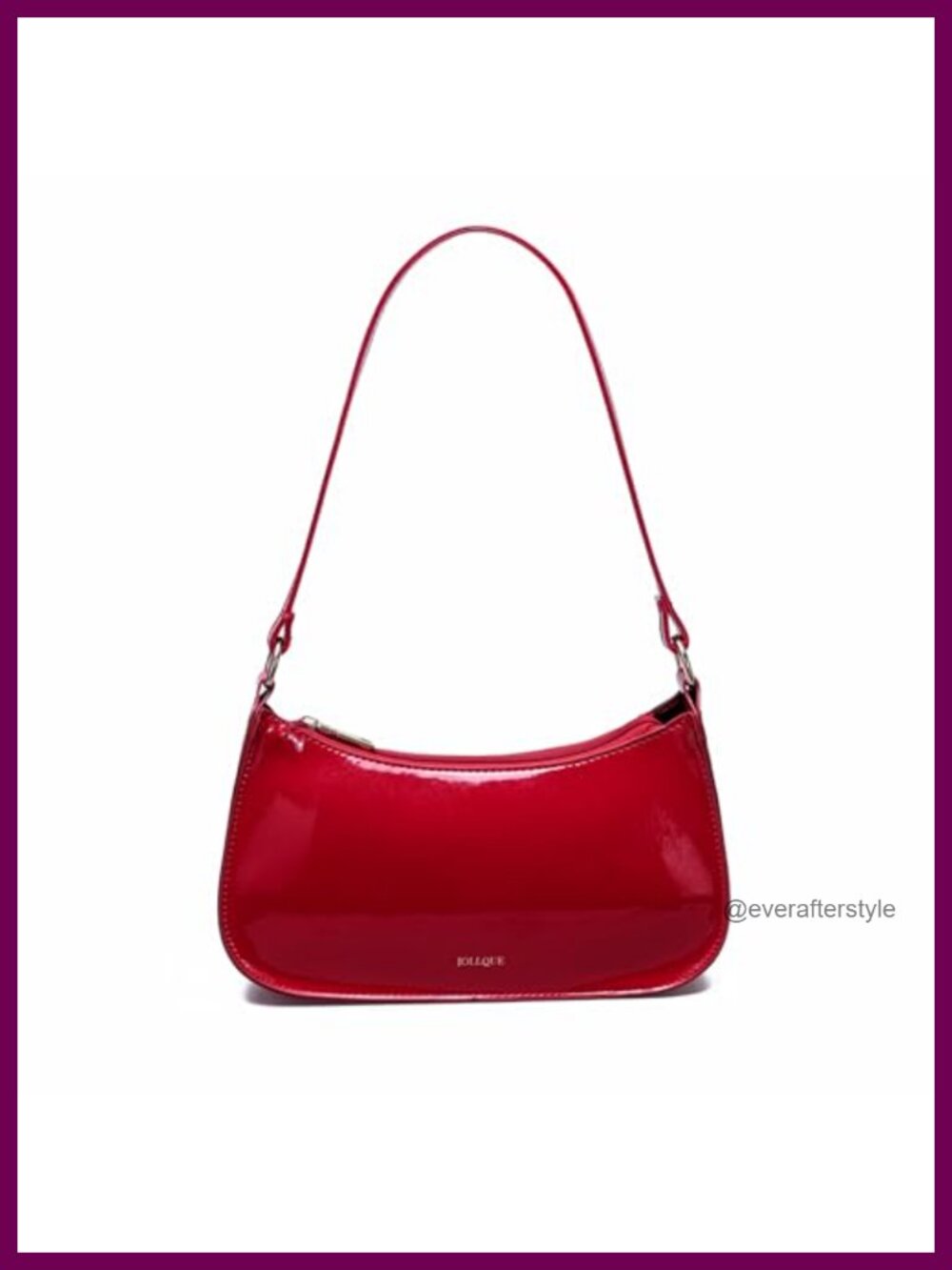 Patent Leather Baguette Shoulder Bag Small Mini Clutch Crossbody Purse